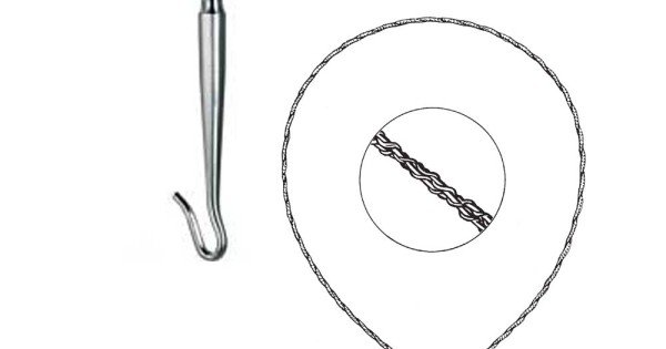 Scie à Fil Gigli 50cm Avec Poignées - Instrument Orthopédique Dentaire - Neuf